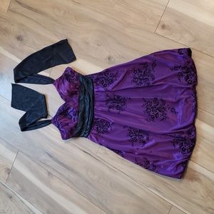 Trixxi Prom / Wedding Guest Dress - Purple / Black Halter